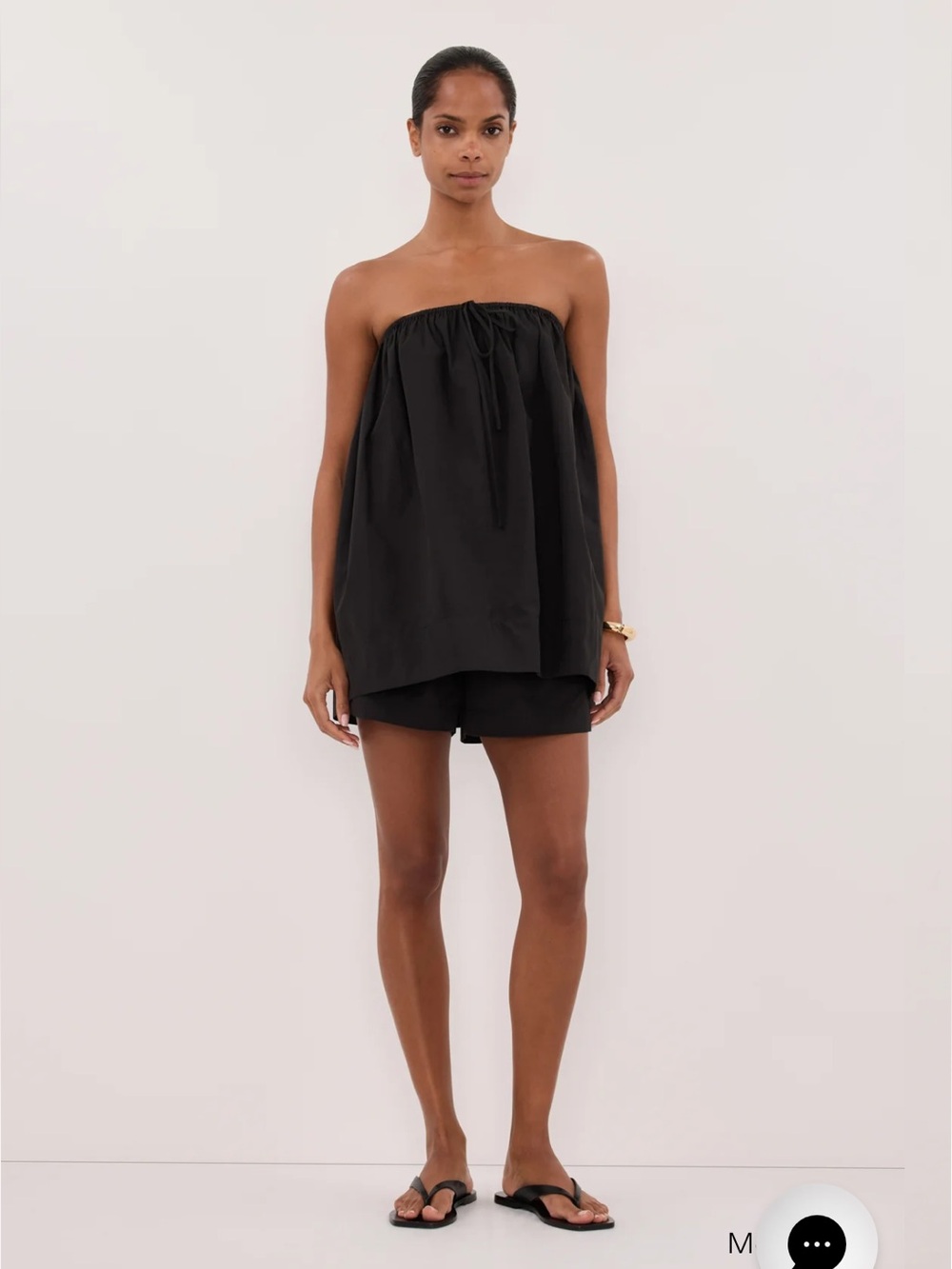 Dissh Sommer black strapless poplin top
